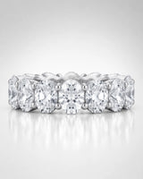 Thick Oval Diamond Wedding Bands 14 carats