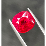 Cushion Cut Pigeon Blood Red Unheated Natural Ruby Gemstone | Saratti Jewelry