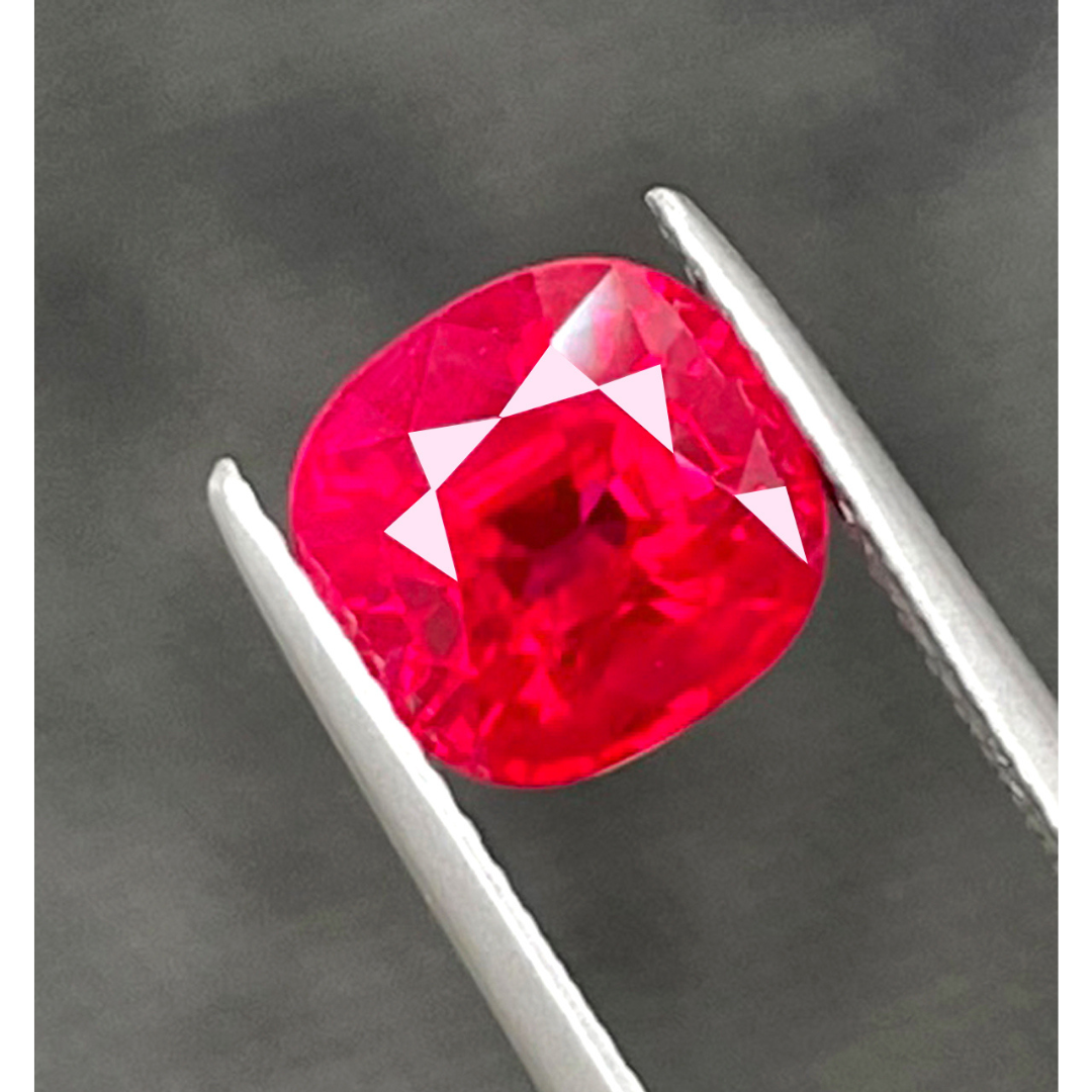 3.06 cts Cushion Cut Burma Natural Ruby | GRS Certified