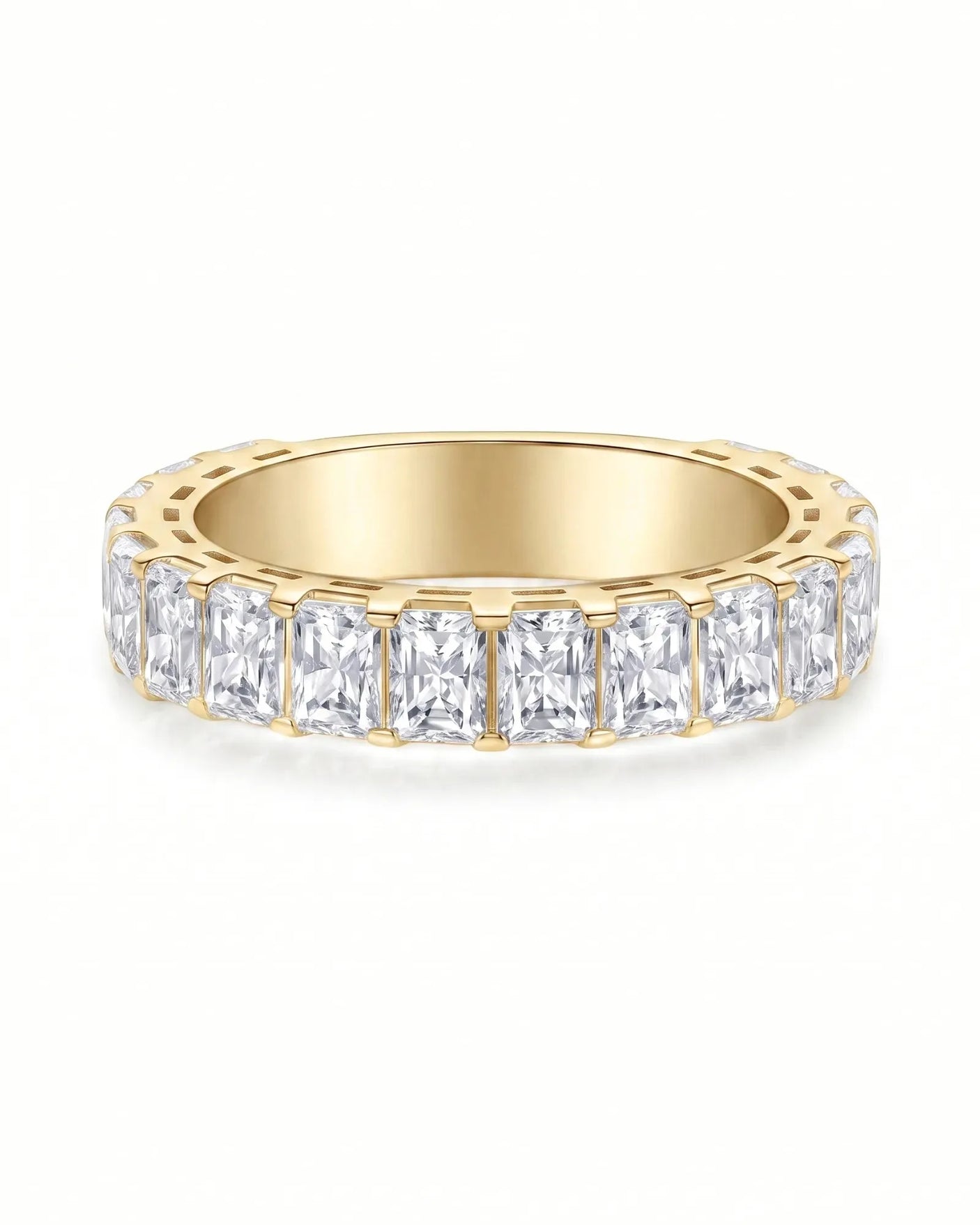 Radiant Cut Diamond Eternity Platinum Band