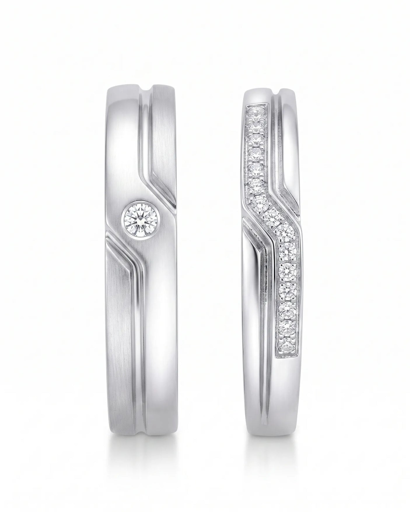 Channel Set Diamond Band Wedding Set