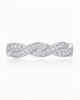 Twisted Shank Vintage Diamond Eternity Band in 18K White Gold — 18K White Gold — View 3