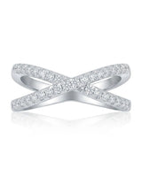 Criss Cross Wedding Band with Diamonds