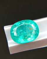 Close-up of 2.56ct Natural Tourmaline oval showing bright facet reflections | SARATTI