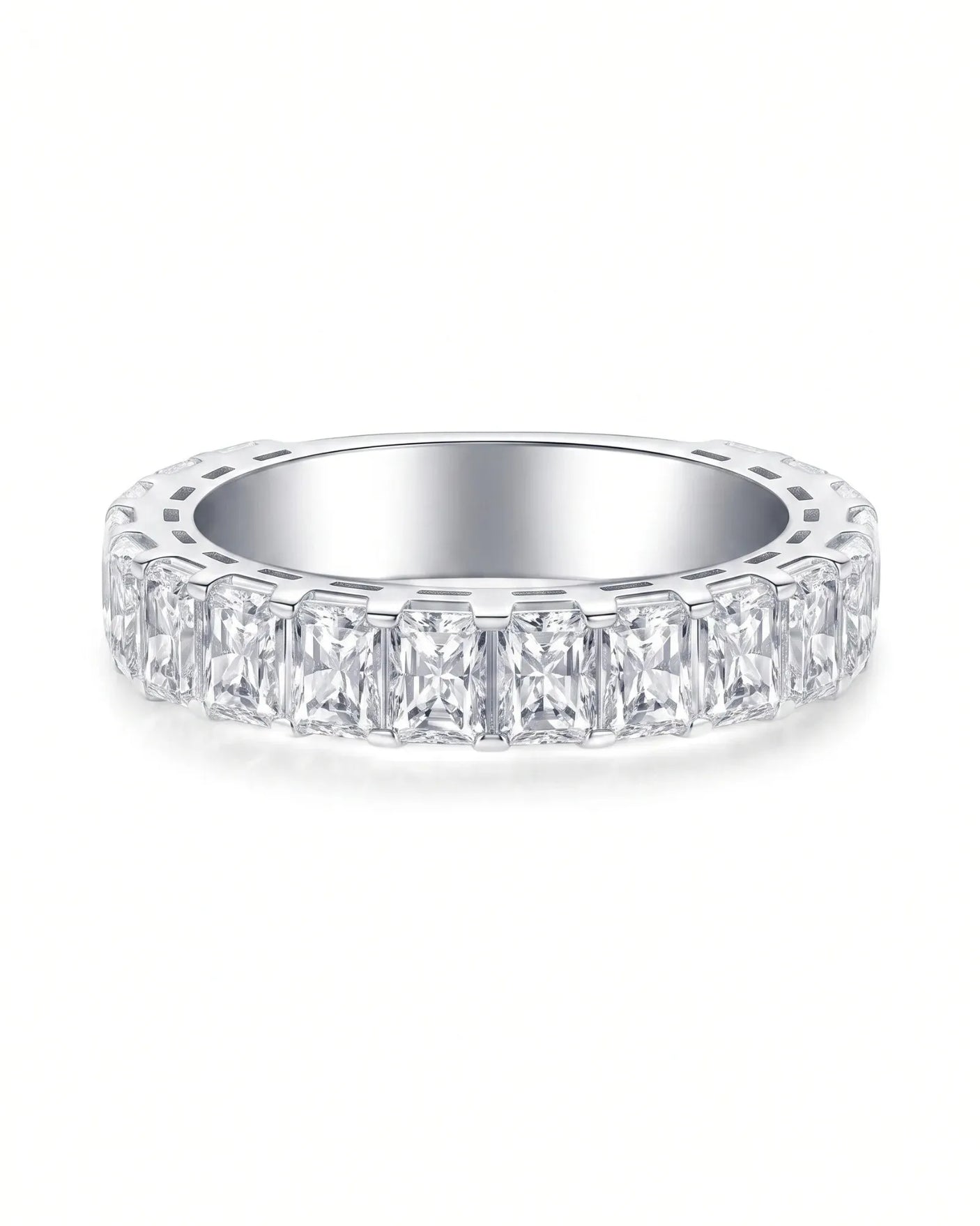 Radiant Cut Diamond Eternity Platinum Band