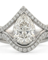 Amara • Pear-Cut Moissanite Bridal Set in Platinum