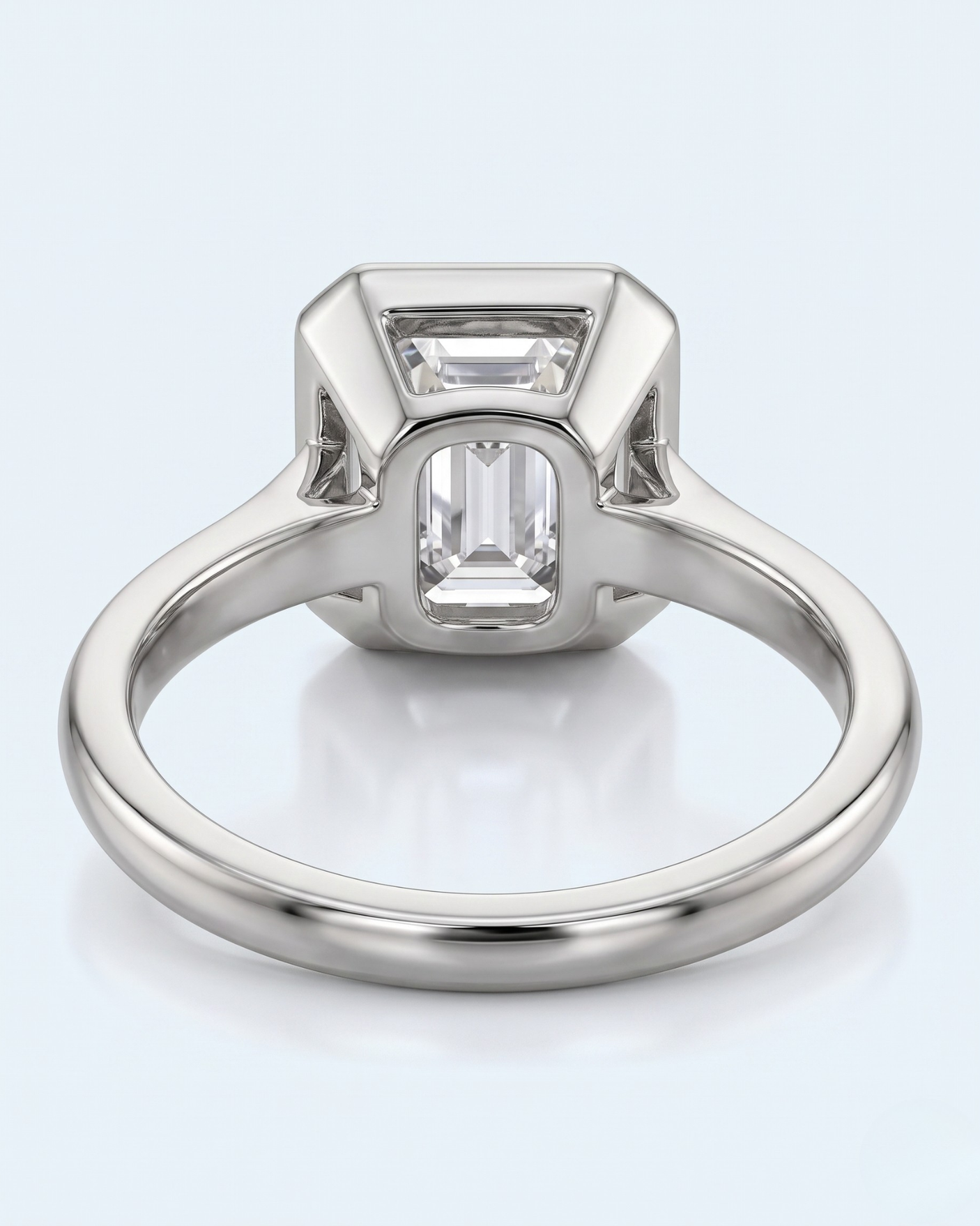 Natalia – Natural Emerald-Cut Diamond Bezel Ring