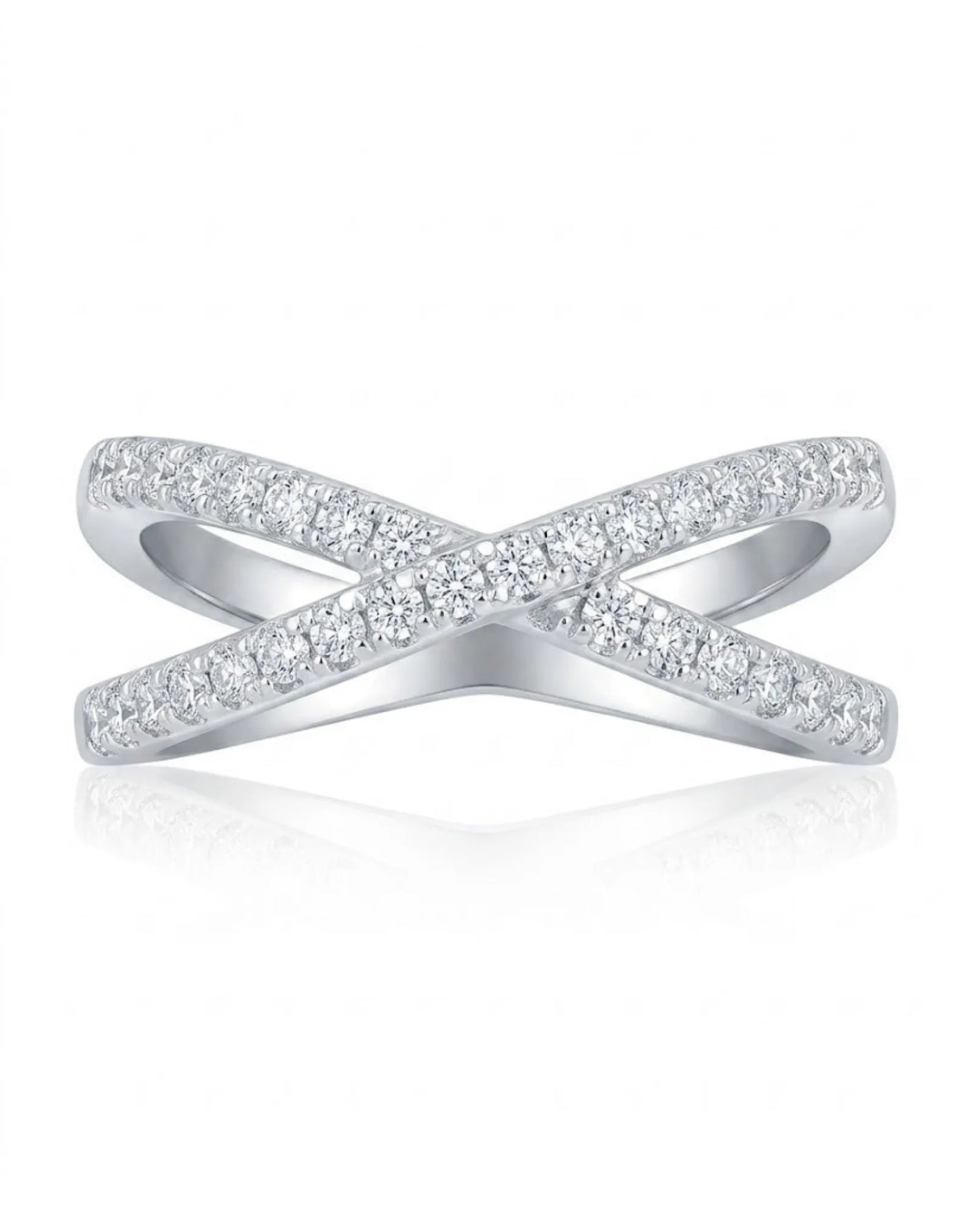 Criss Cross Wedding Band with Diamonds