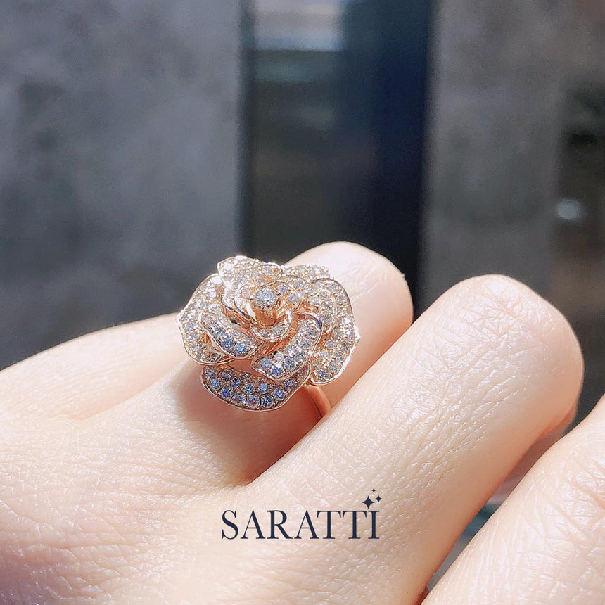 Art Deco Wedding Band & Natural Diamonds Cocktail Ring