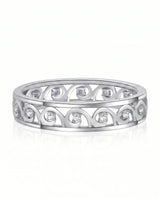 Art Nouveu Wedding Band with Diamonds Yellow Gold