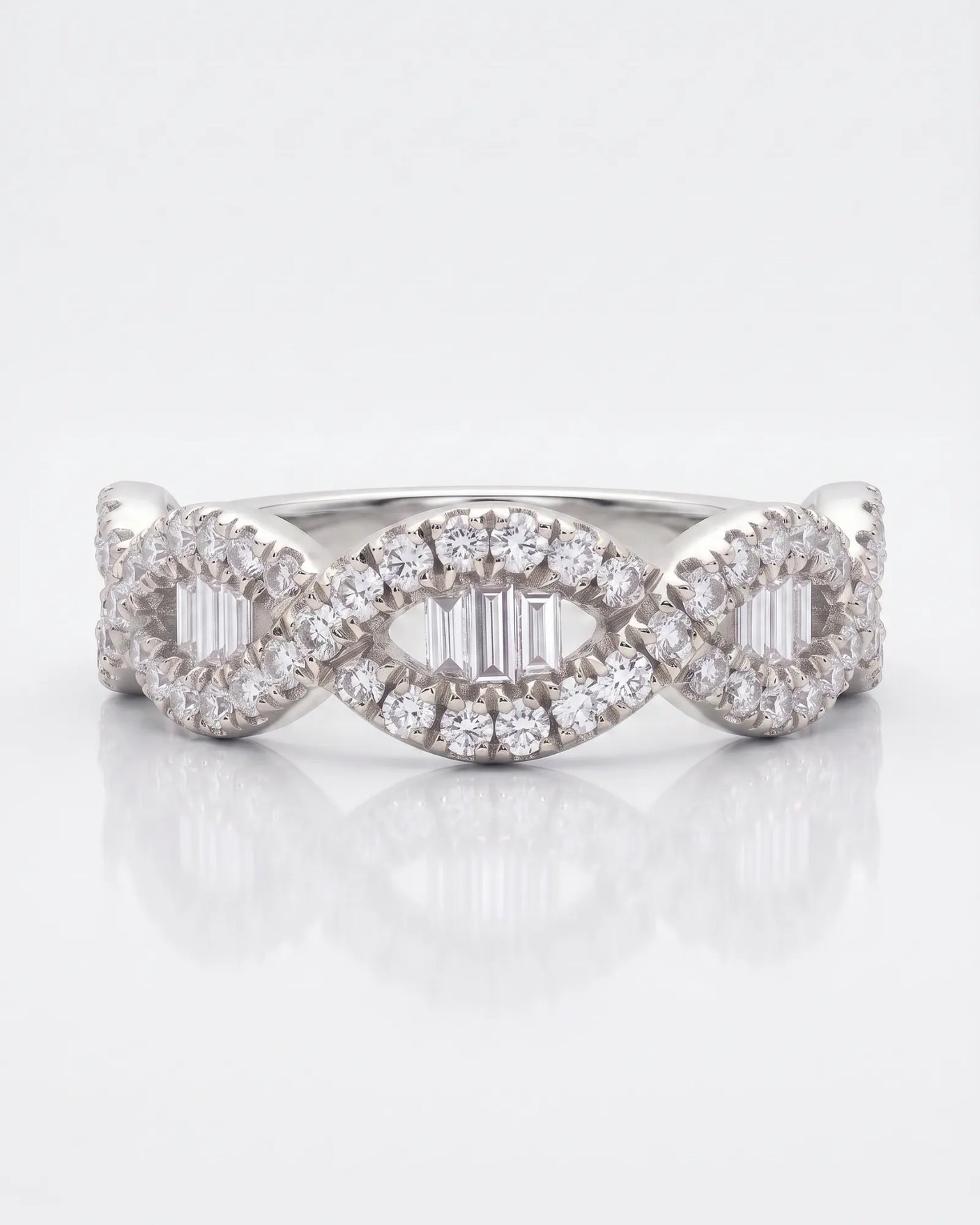 Rose Gold Eternity Band with Baguette Diamonds