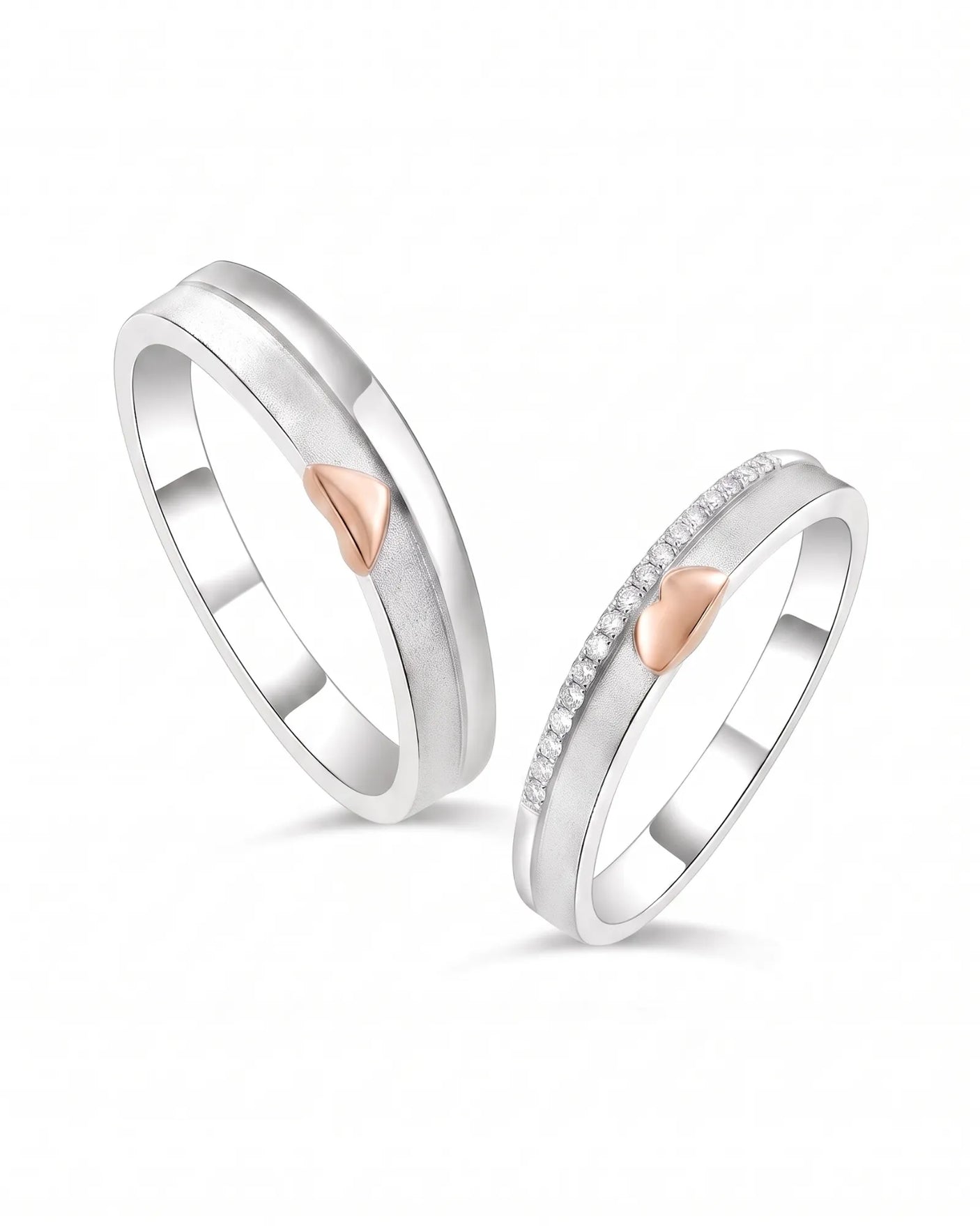 The Sweet Embrace Duo Wedding Ring Set