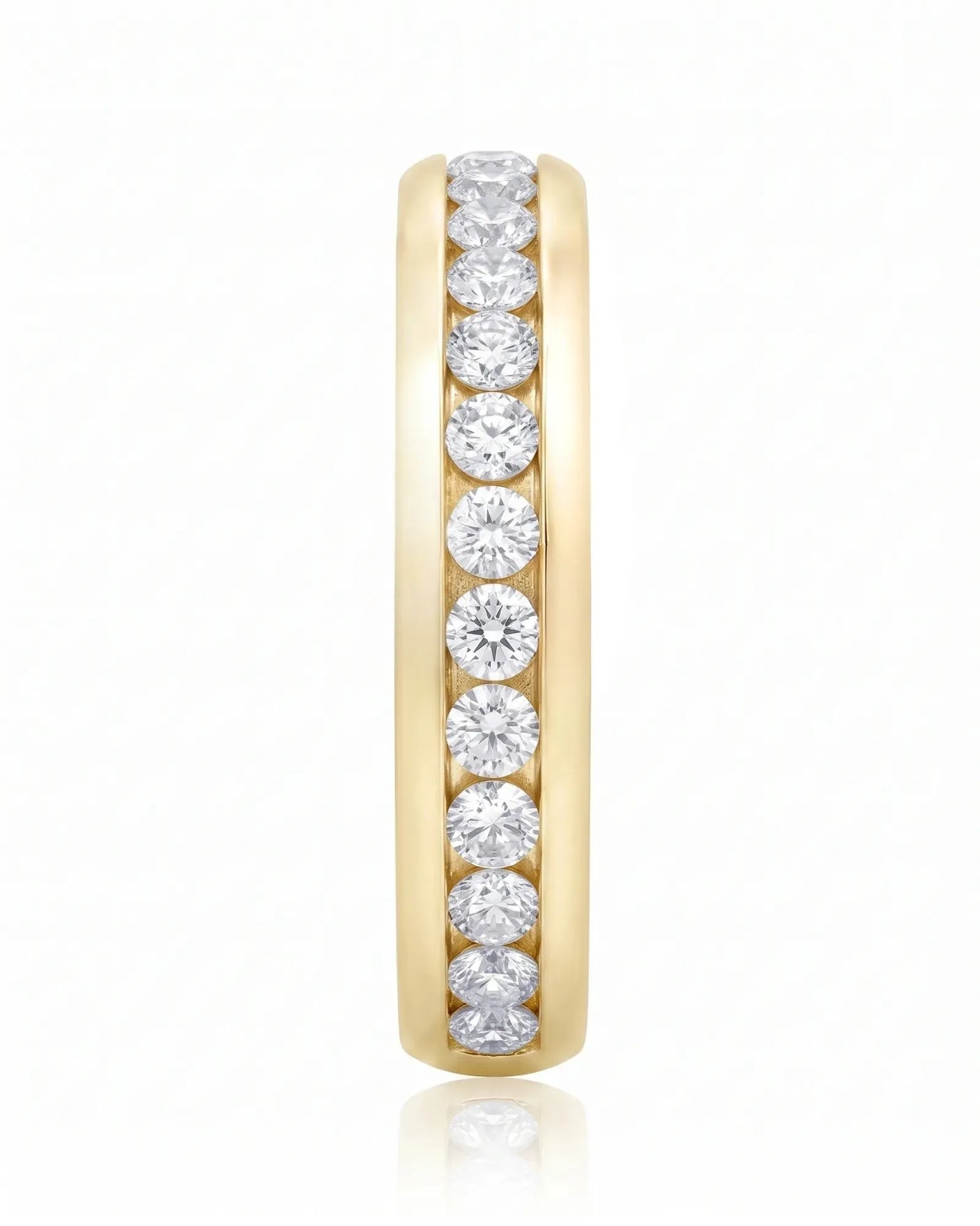 Channel Set Wedding Band in Yellow Gold