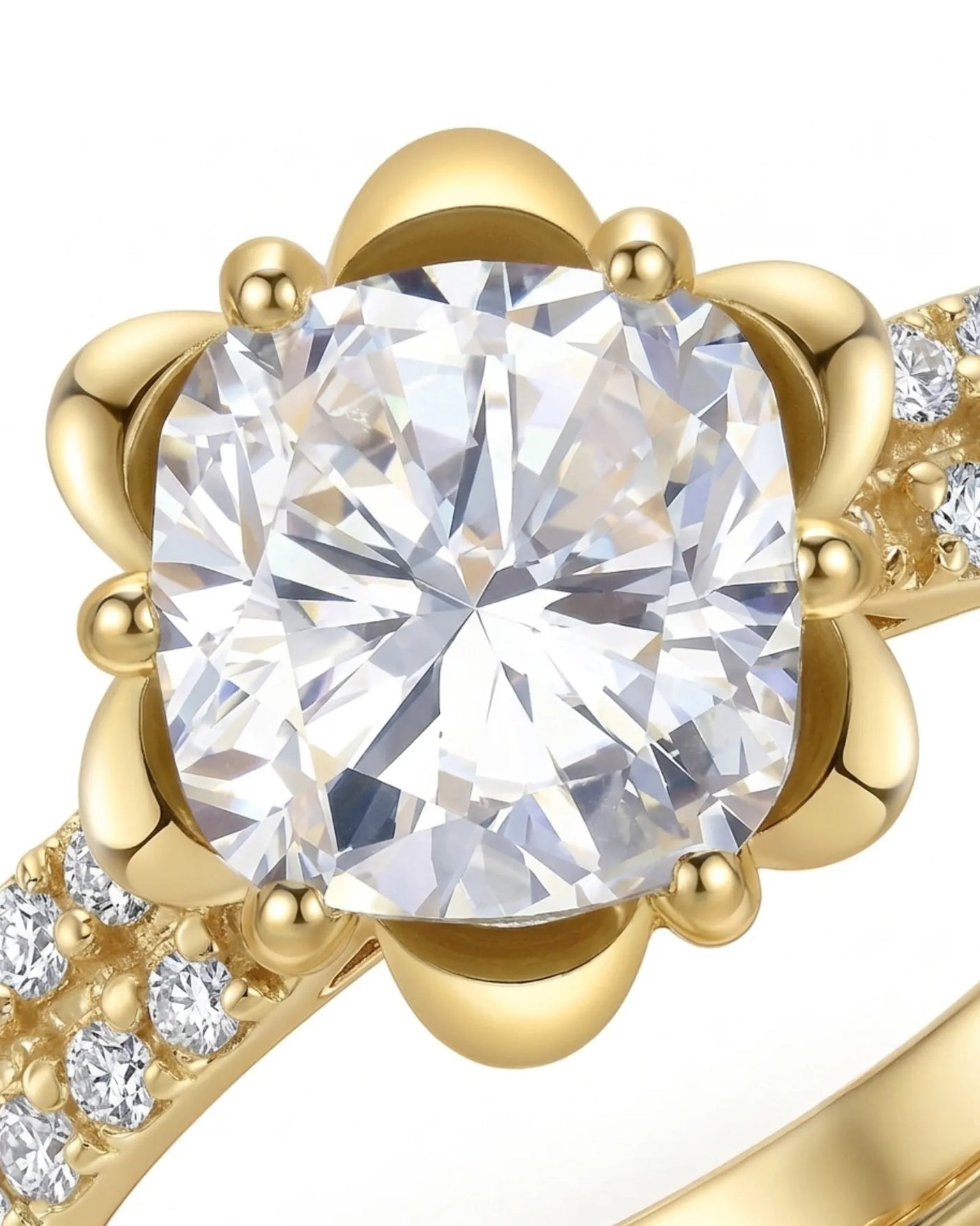 LAURE • Cushion Moissanite Yellow Ring