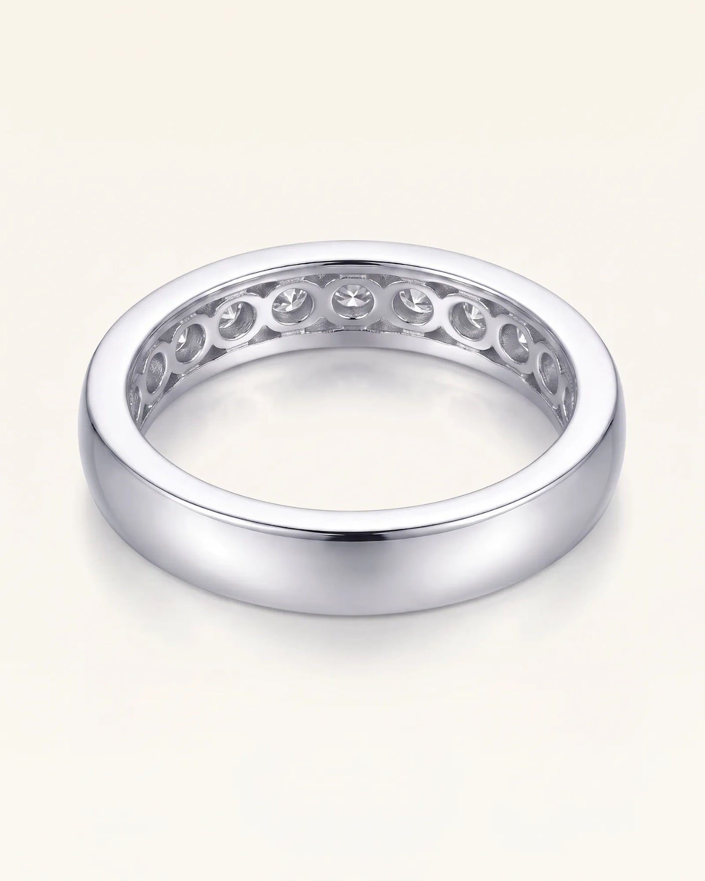 Channel Set Wedding Band in White Gold
