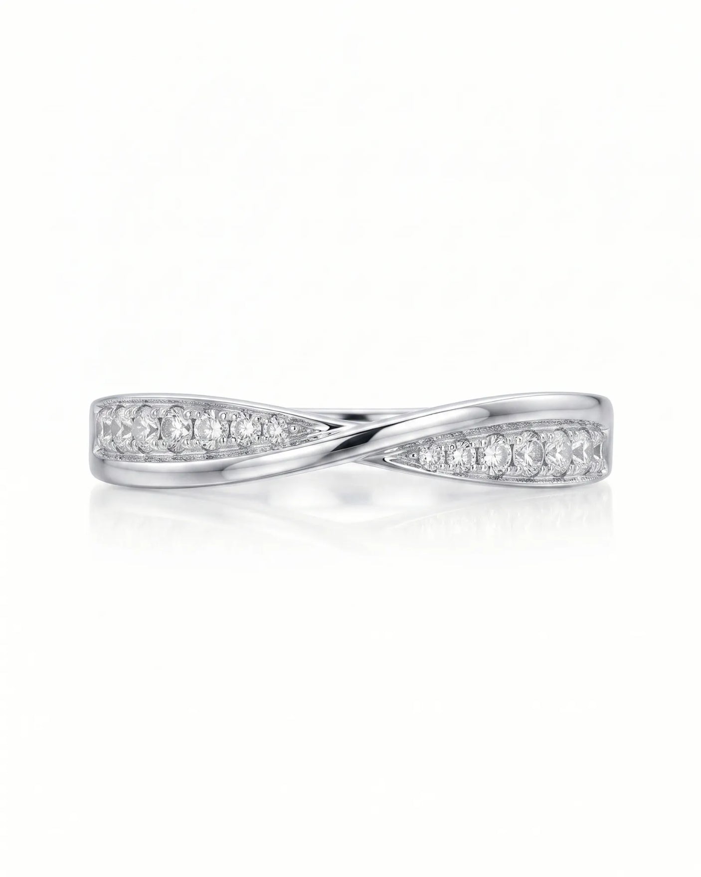 Twisted Shank Natural Diamond Eternity Wedding Band