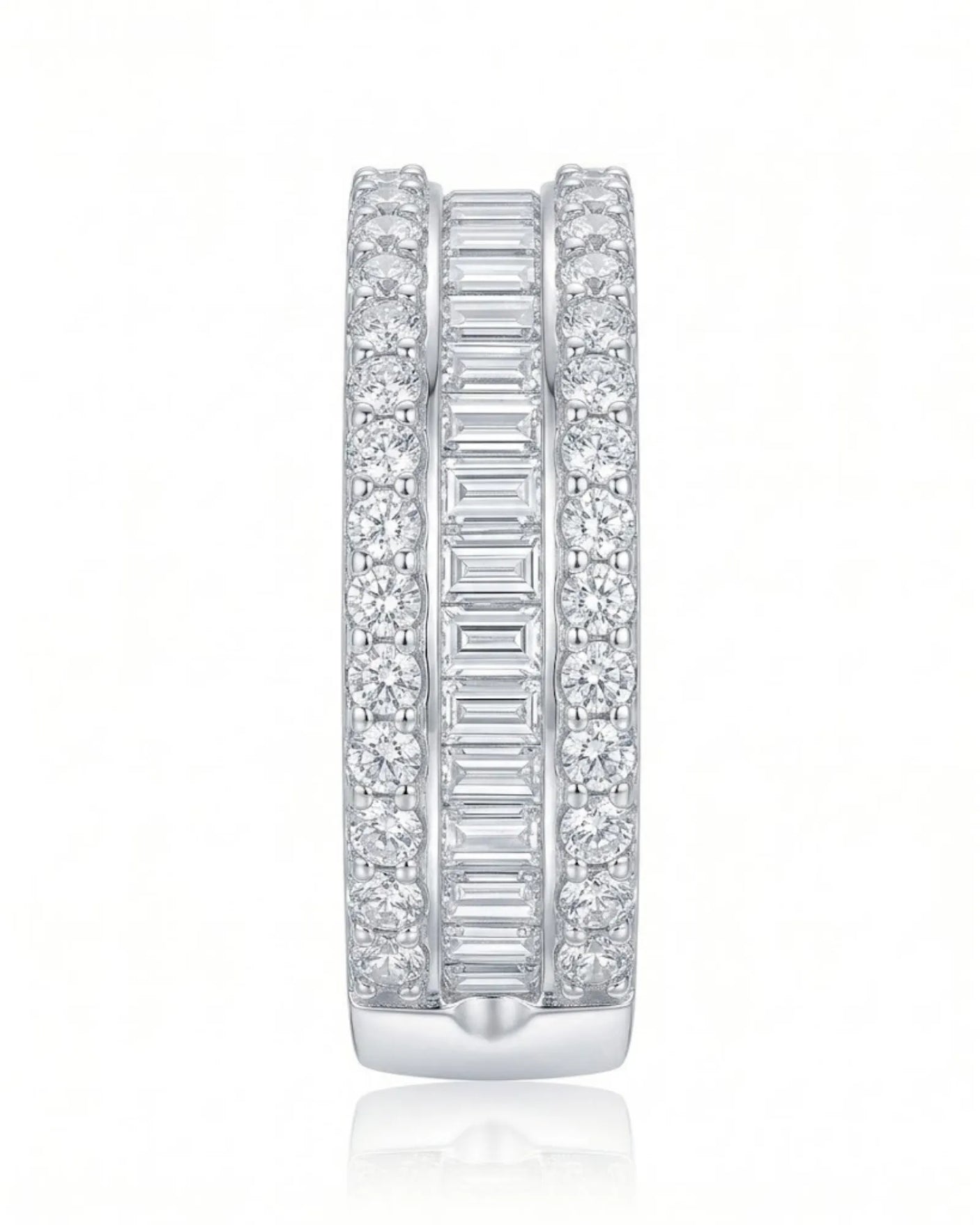 Rose Gold Eternity Band with Baguette and Round Diamonds