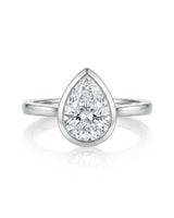 Aurelia's Embrace – Natural Pear-Cut Diamond Bezel Ring