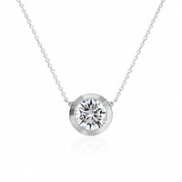 SOLARA Bezel-Set – Round Cut Solitaire Necklace Setting