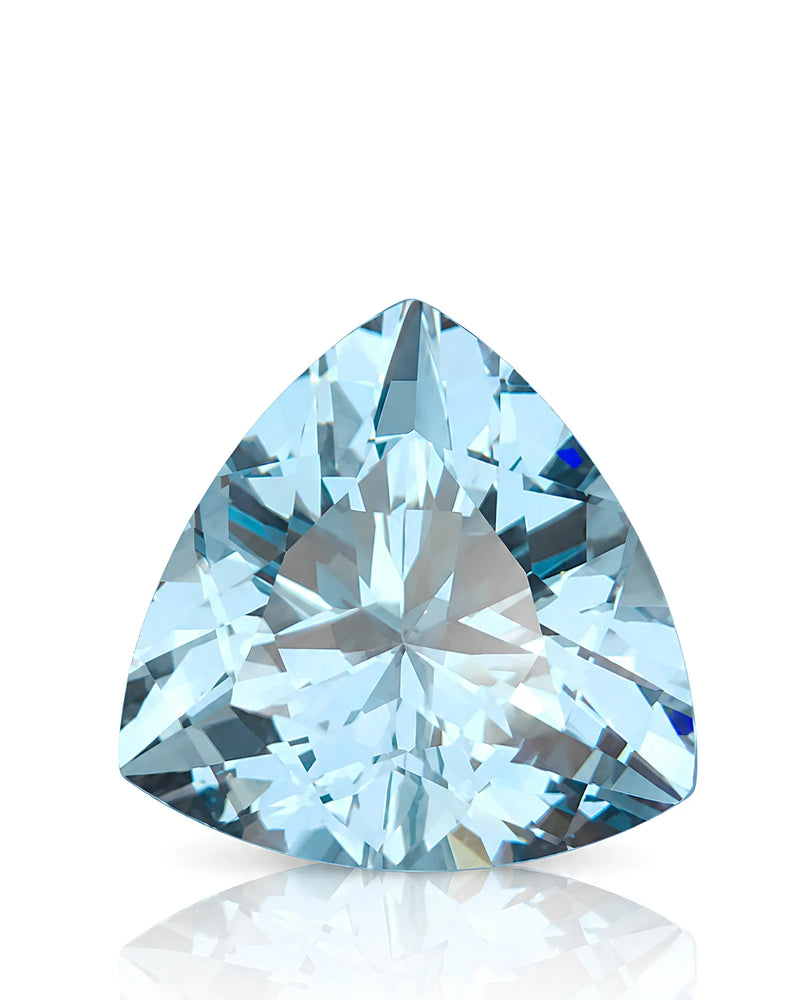4.00ct Natural Santa Maria Aquamarine triangular front view | SARATTI