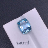 4.05ct Santa Maria Aquamarine Cushion Cut Gemstone