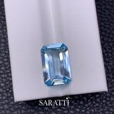 4.33 Carat Octagonal Cut Santa Maria Aquamarine Gemstone