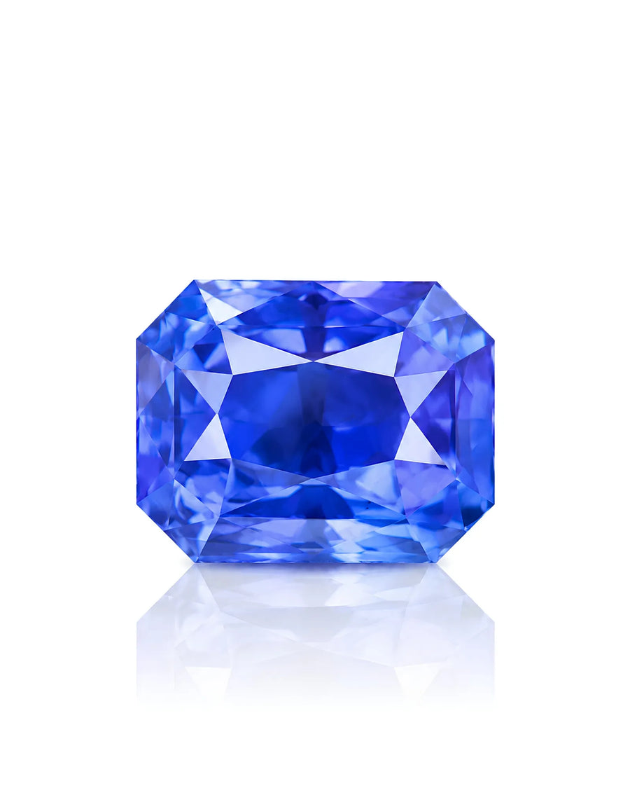 4.54ct Unheated Natural Cornflower Blue Sapphire Octagonal main view loose gemstone | SARATTI