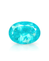4.67 carats Natural Brazilian Neon Greenish Blue Paraiba Tourmaline oval loose gemstone front view | SARATTI