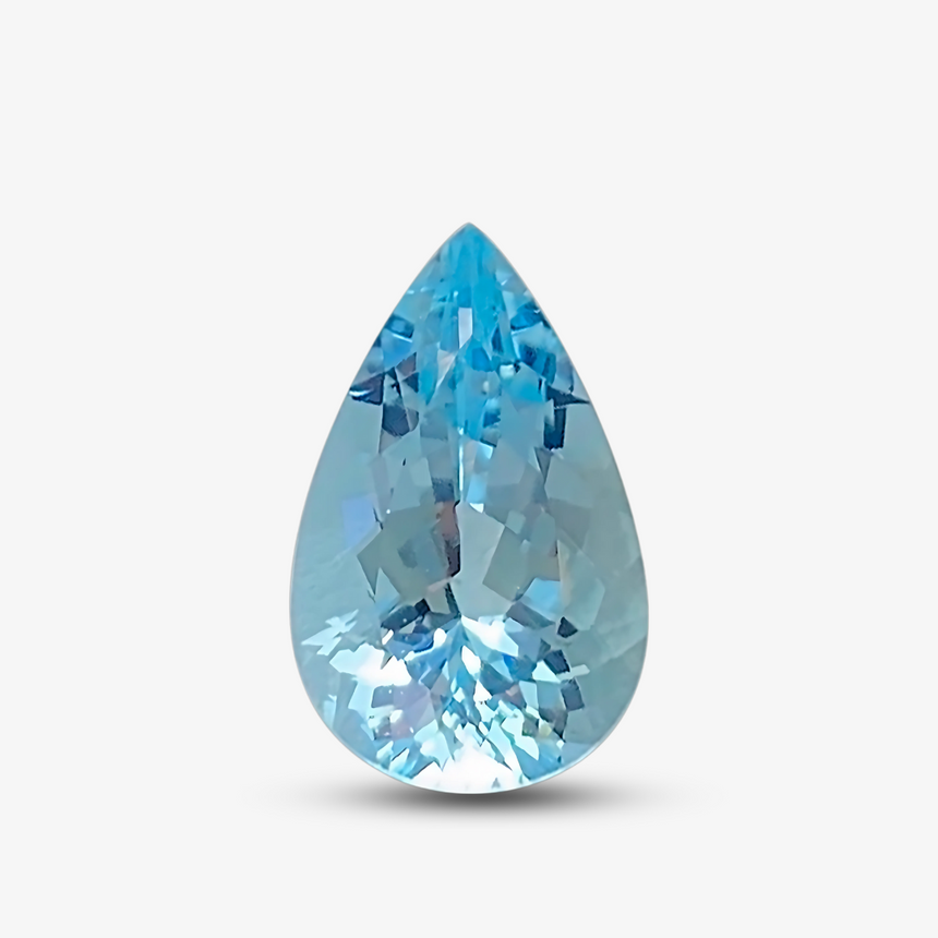 4.67 carats Pear Cut Santa Maria Aquamarine Gemstone