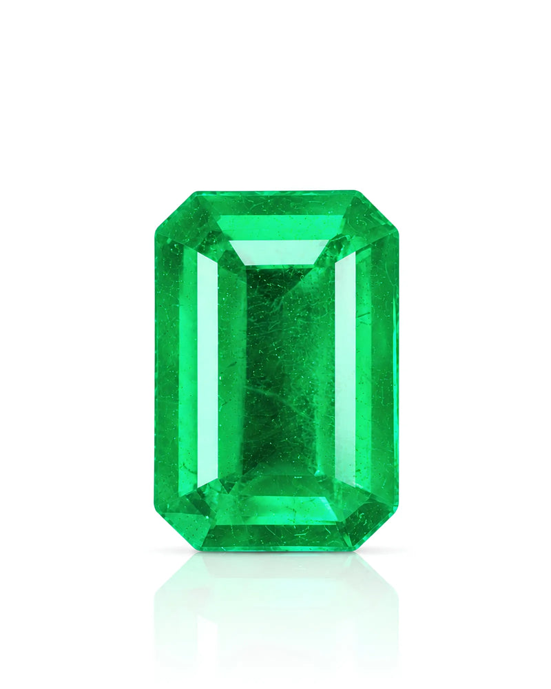 4.76ct Natural Emerald Octagonal main view in Vivid to Intense Green | SARATTI