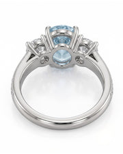 Étoile Trinity pear cut Aquamarine three-stone diamond ring setting in White Gold, gallery view | SARATTI