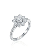 Rhoda – Fortune Compass Natural Round Diamond Floral Halo Engagement Ring