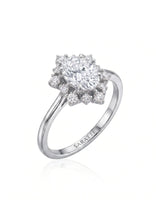 Julia – Natural Oval Diamond Floral Halo Engagement Ring