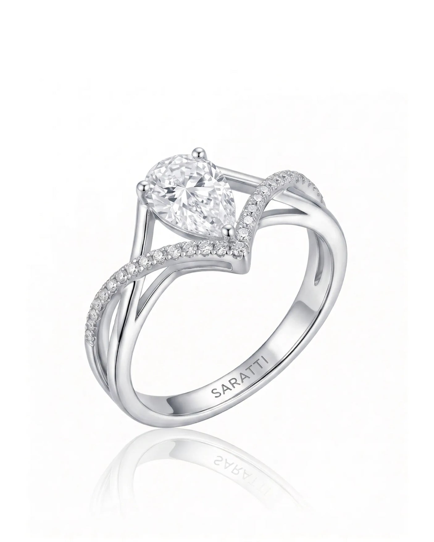 Claire – Natural Pear-Shaped Diamond Twisted-Shank Engagement Ring
