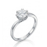 Camille – Natural Round Diamond Snowflake Twisted-Shank Engagement Ring