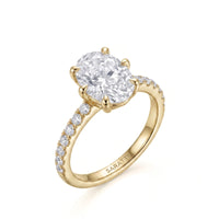 Jade – Natural Oval Diamond Six-Prong Pavé Engagement Ring