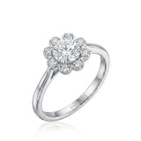 Celine – Natural Round Diamond Halo Engagement Ring