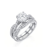Donna – Natural Round Diamond Twisted-Shank Bridal Set