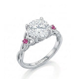 Regina – Natural Round Diamond & Ruby Celtic Knot Engagement Ring