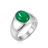 Verdant Axis Emerald Signet Ring