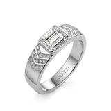 Regent Chevron Diamond Signet Ring