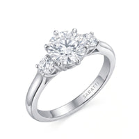 Paulina – Natural Round Diamond Three-Stone Engagement Ring