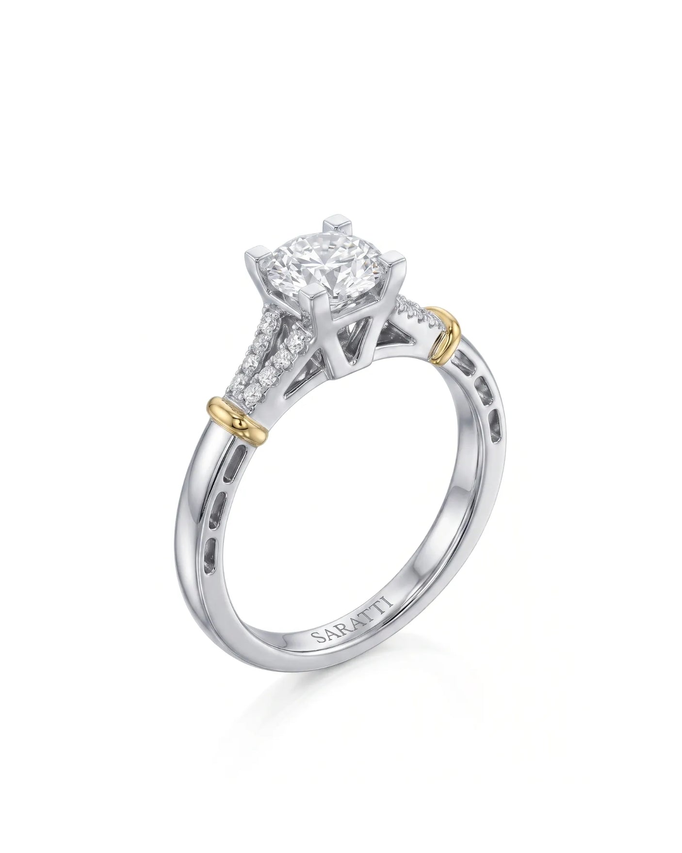 Noemie – Natural Round Diamond Split-Shank Engagement Ring