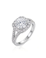 Evana – Natural Round Diamond Halo Split-Shank Engagement Ring