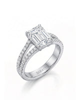 Lilah – Natural Emerald-Cut Diamond Split-Shank Engagement Ring