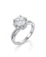 Merida – Sweet Serenity Natural Round Diamond Floral Halo Ring