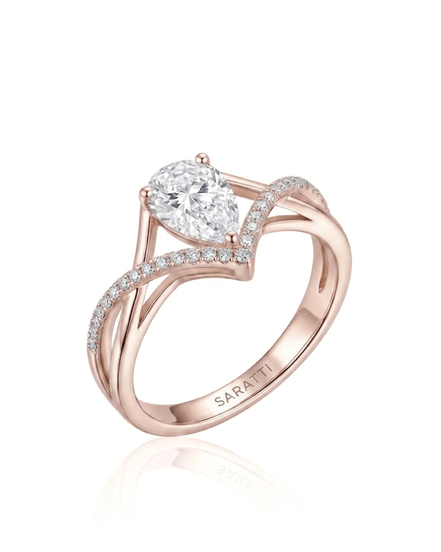 Claire – Natural Pear-Shaped Diamond Twisted-Shank Engagement Ring