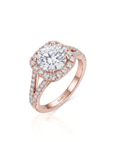 Evana – Natural Round Diamond Halo Split-Shank Engagement Ring
