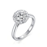 Sadi – Celestial Glow Natural Round Diamond Star Halo Ring