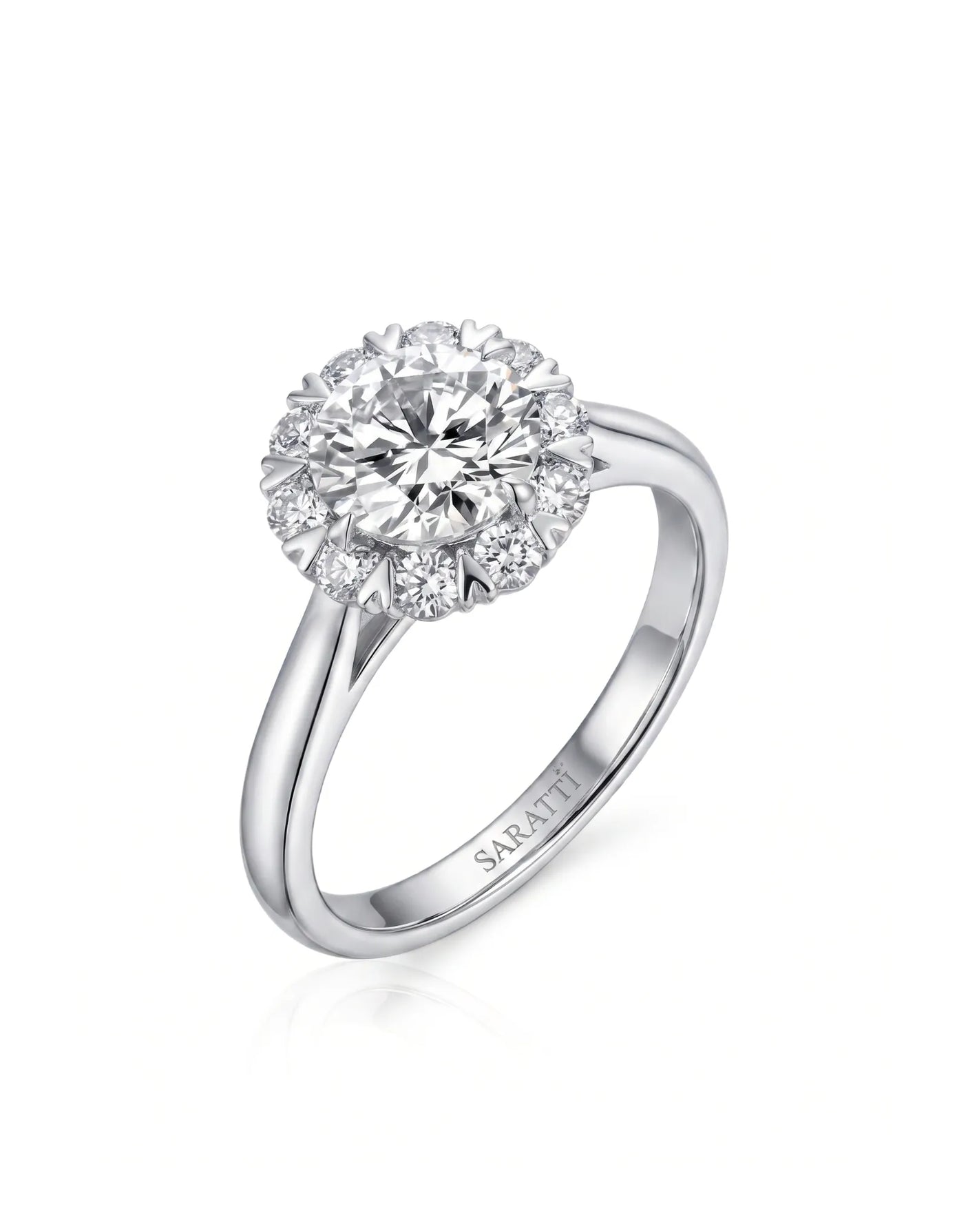 Sadi – Celestial Glow Natural Round Diamond Star Halo Ring